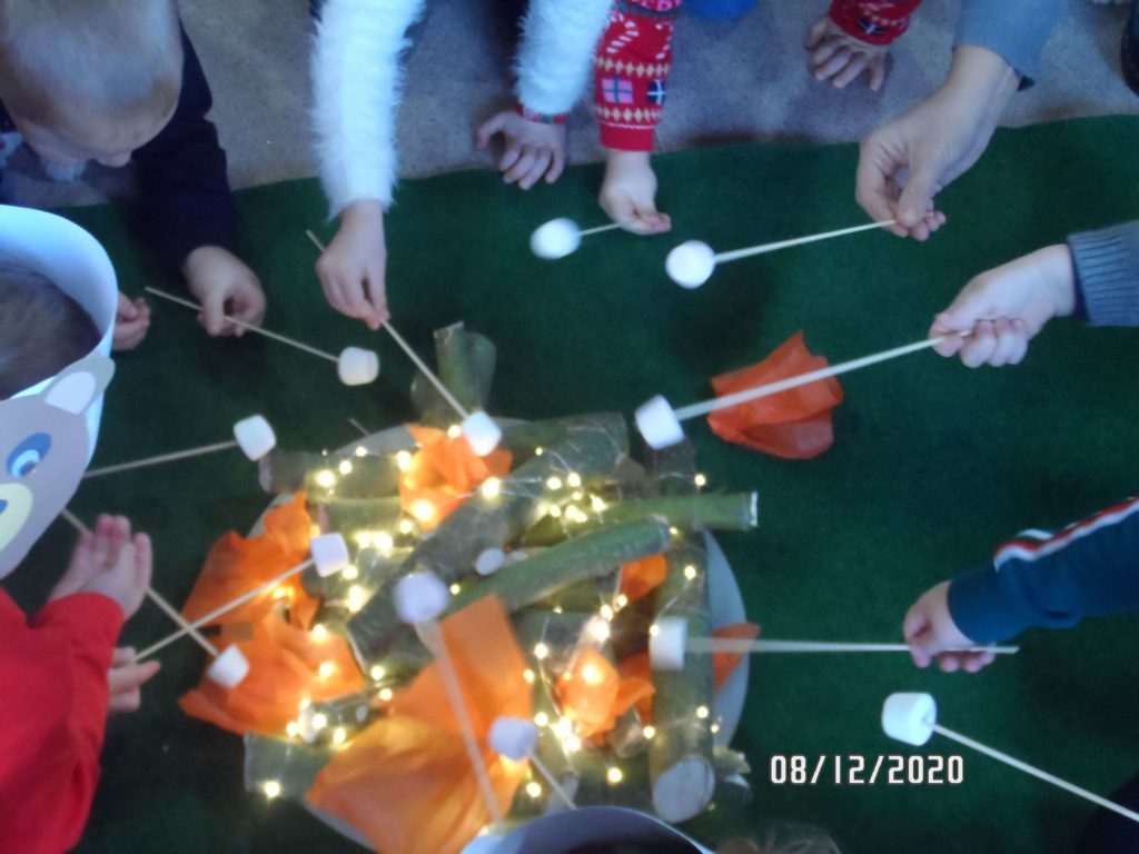 Pre-School – Toasting Marshmallows on a ‘camp fire’